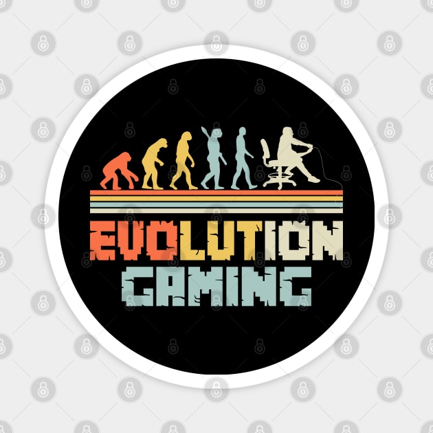 Gaming Evolution Video Gamer Funny Human Evolution Gift Magnet by BadDesignCo